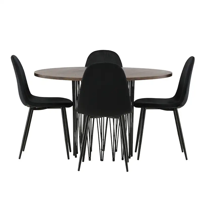 Matgrupp Venture Home Stone med 4 Polar Stolar Sammet