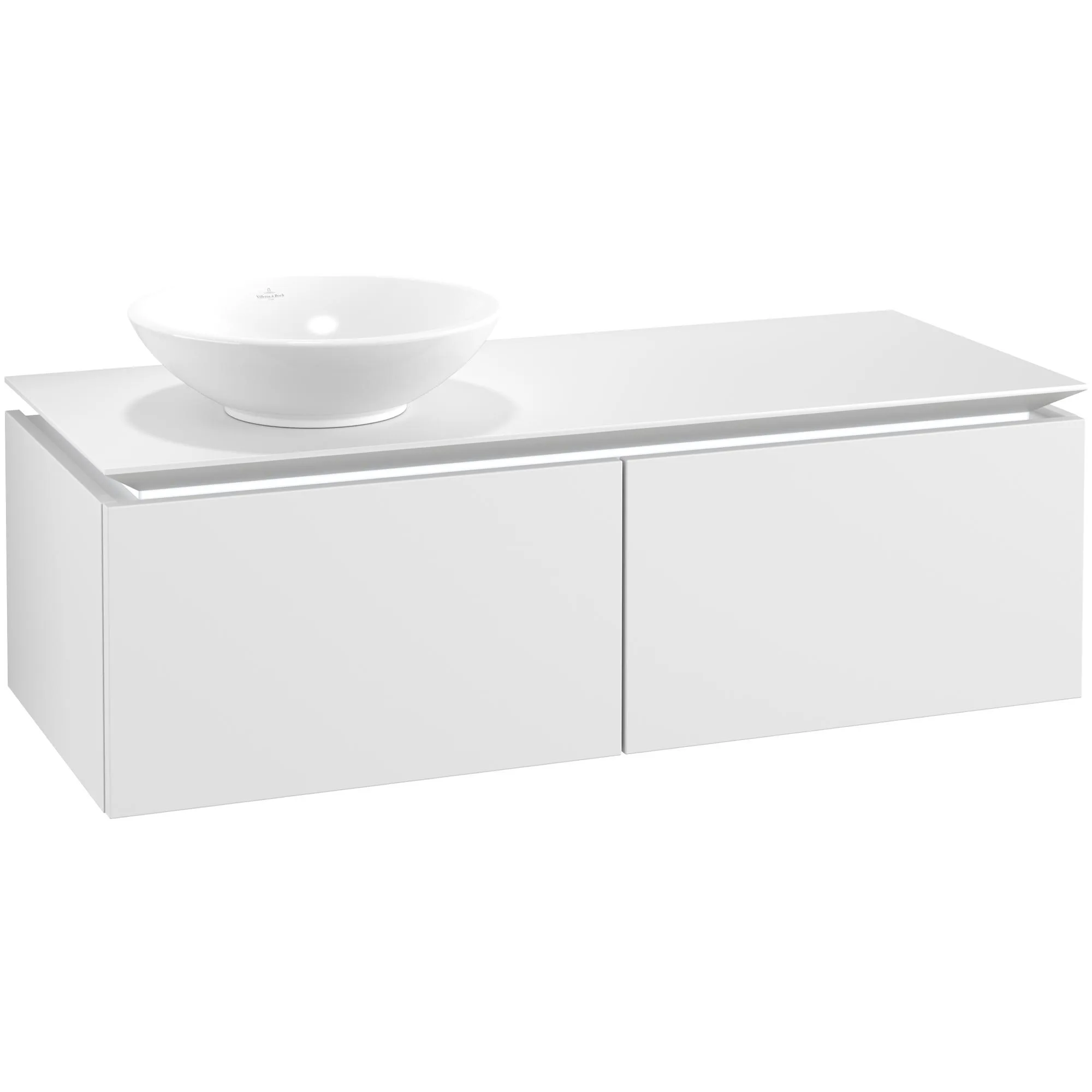 Tvättställsskåp Villeroy & Boch Legato Kompakt 1200 med 2 Lådor för Ocentrerat Ytmonterat Tvättställ