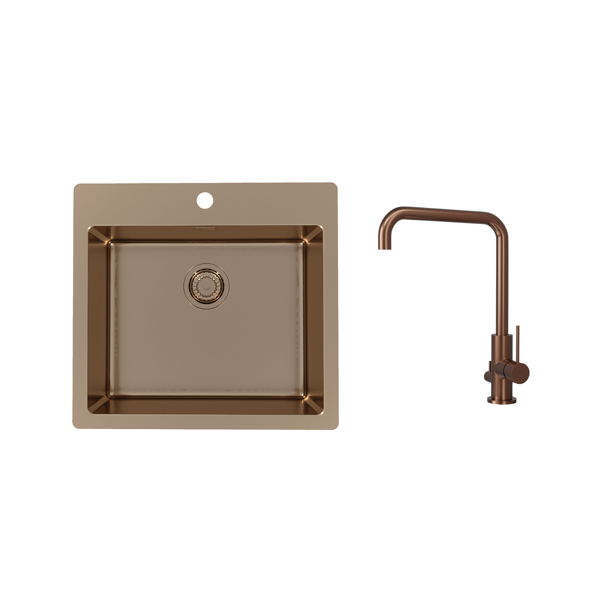 Diskho Stala Monarch-T50 med Köksblandare Scandtap Steel Mood DxKoppar/Amber