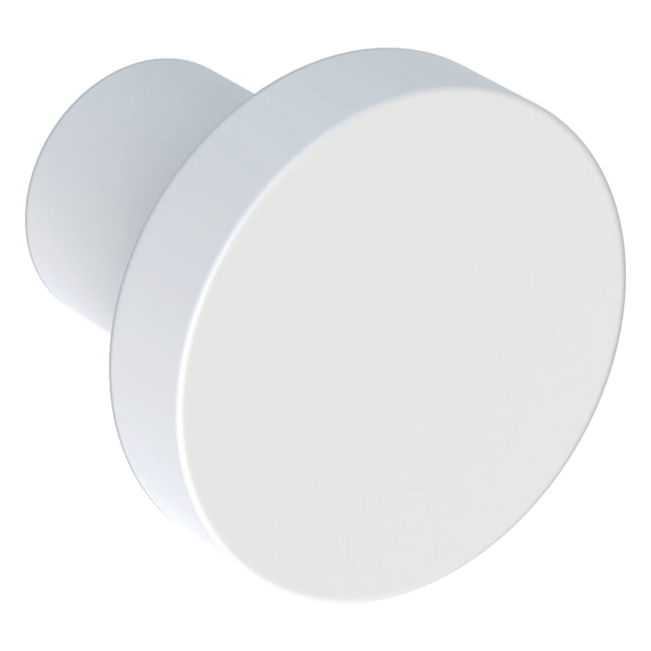 knopp rund: T=2.5cm, Vit Vit