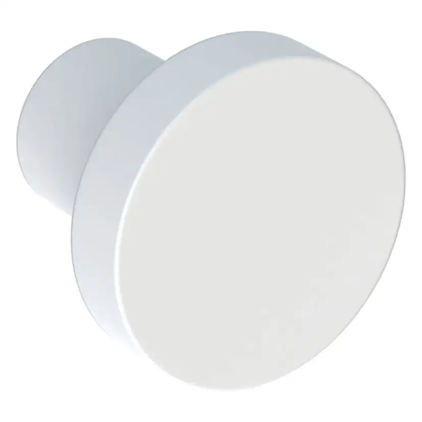 knopp rund: T=2.5cm, Vit Vit