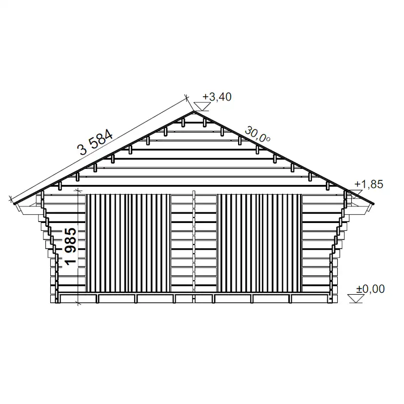 Timmerförråd LP Garden R-XXL (25m²) Med Springor