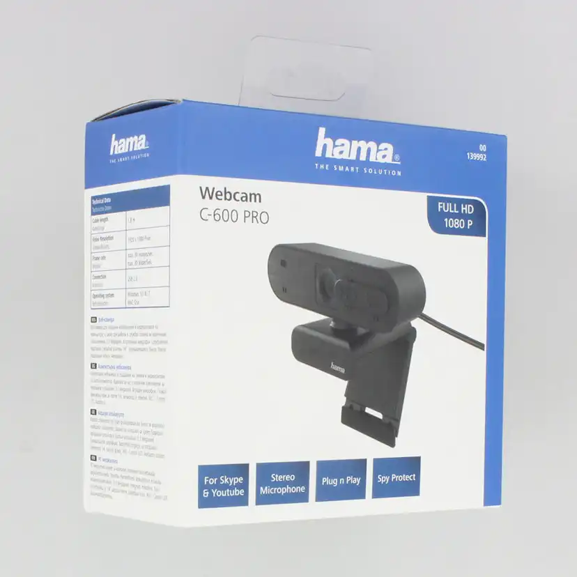 Webkamera Hama Full Hd Spy Protection 16:9 Stereo Svart