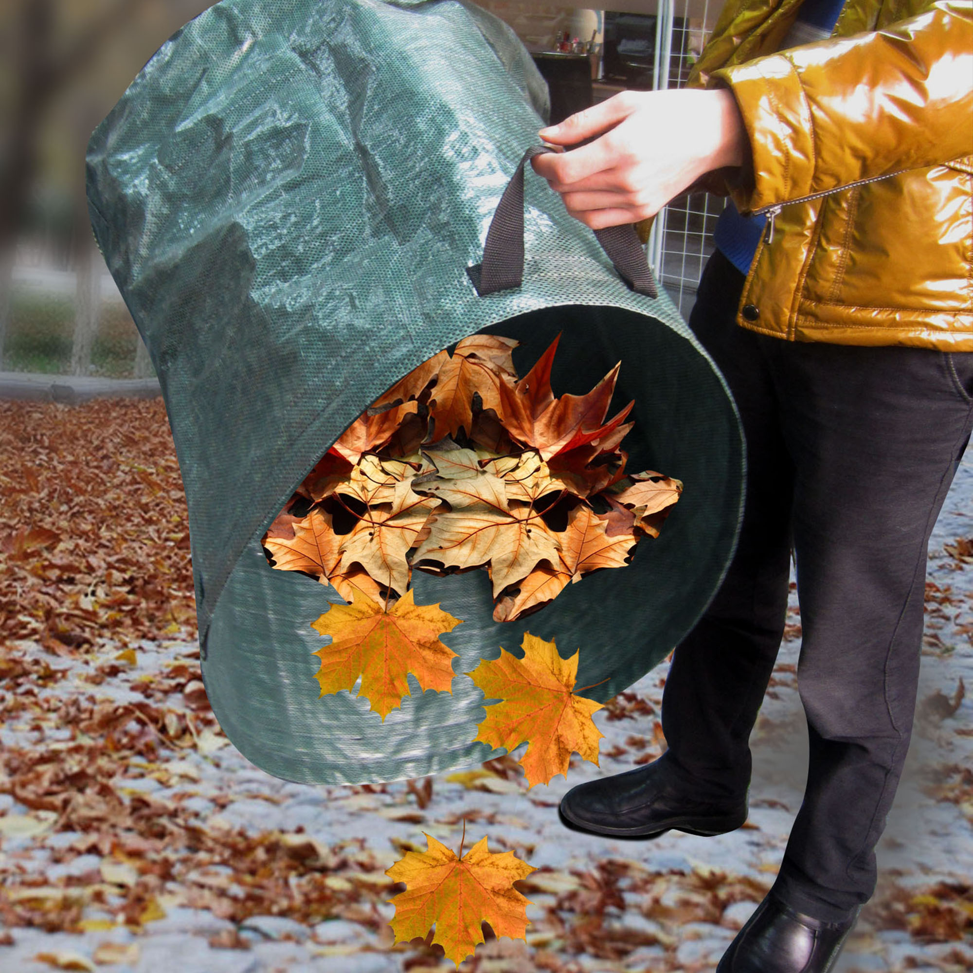 Sopsäck Home it för Trädgårdsavfall Hopvikbar 270 L