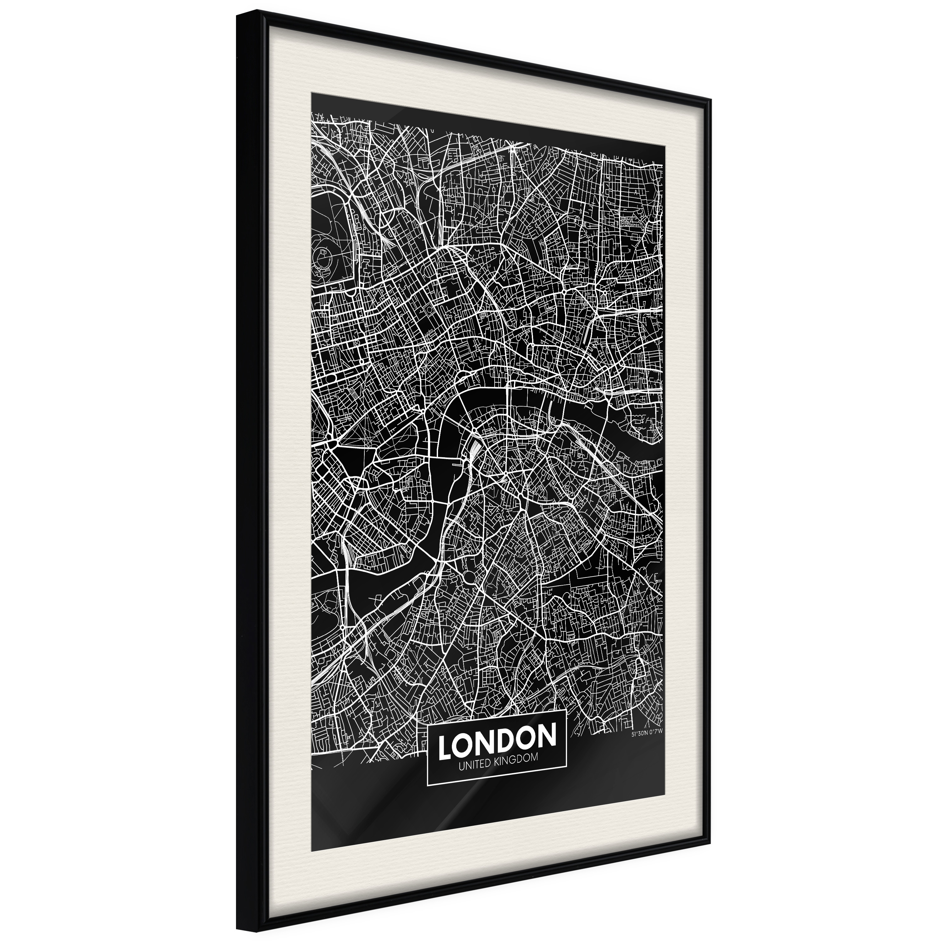 Poster Artgeist Affisch Dark Map of London