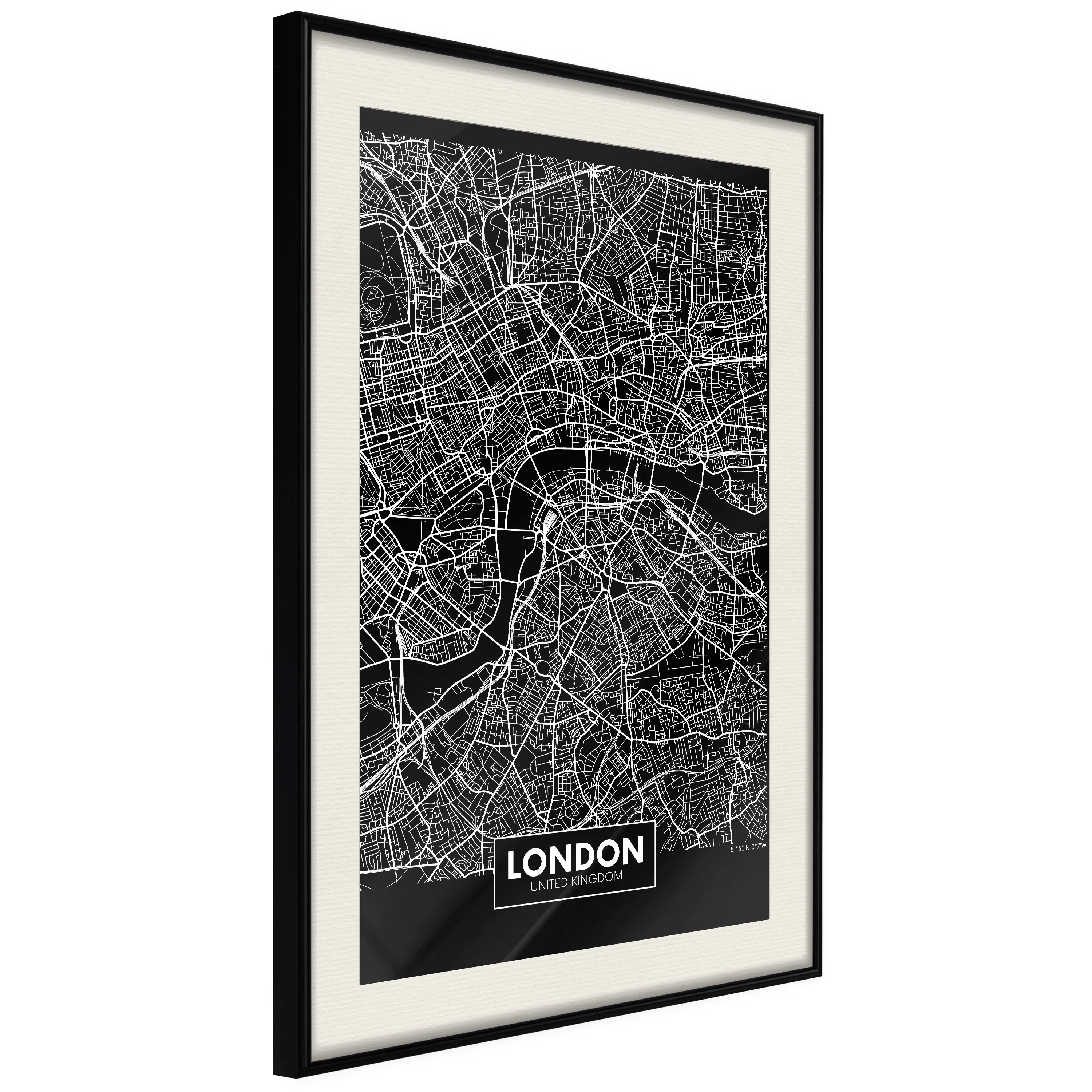 Poster Artgeist Affisch Dark Map of London