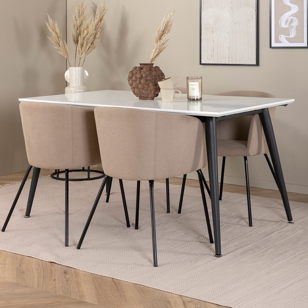 Matgrupp Venture Home Jolie med 4 Bergen Stolar Polyesterlinen