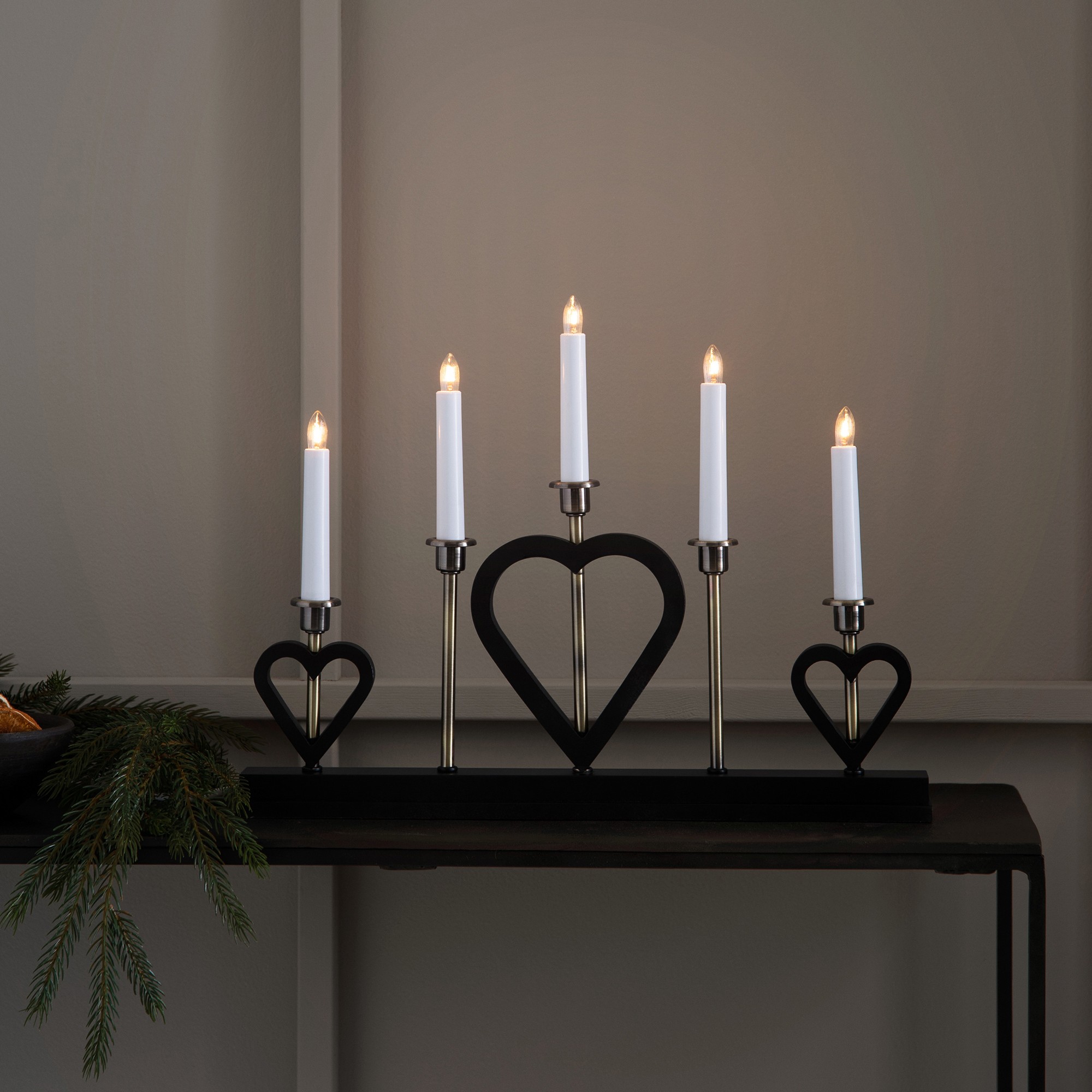 Adventsljusstake Markslöjd Melissa 5L Svart/Antik Mässing