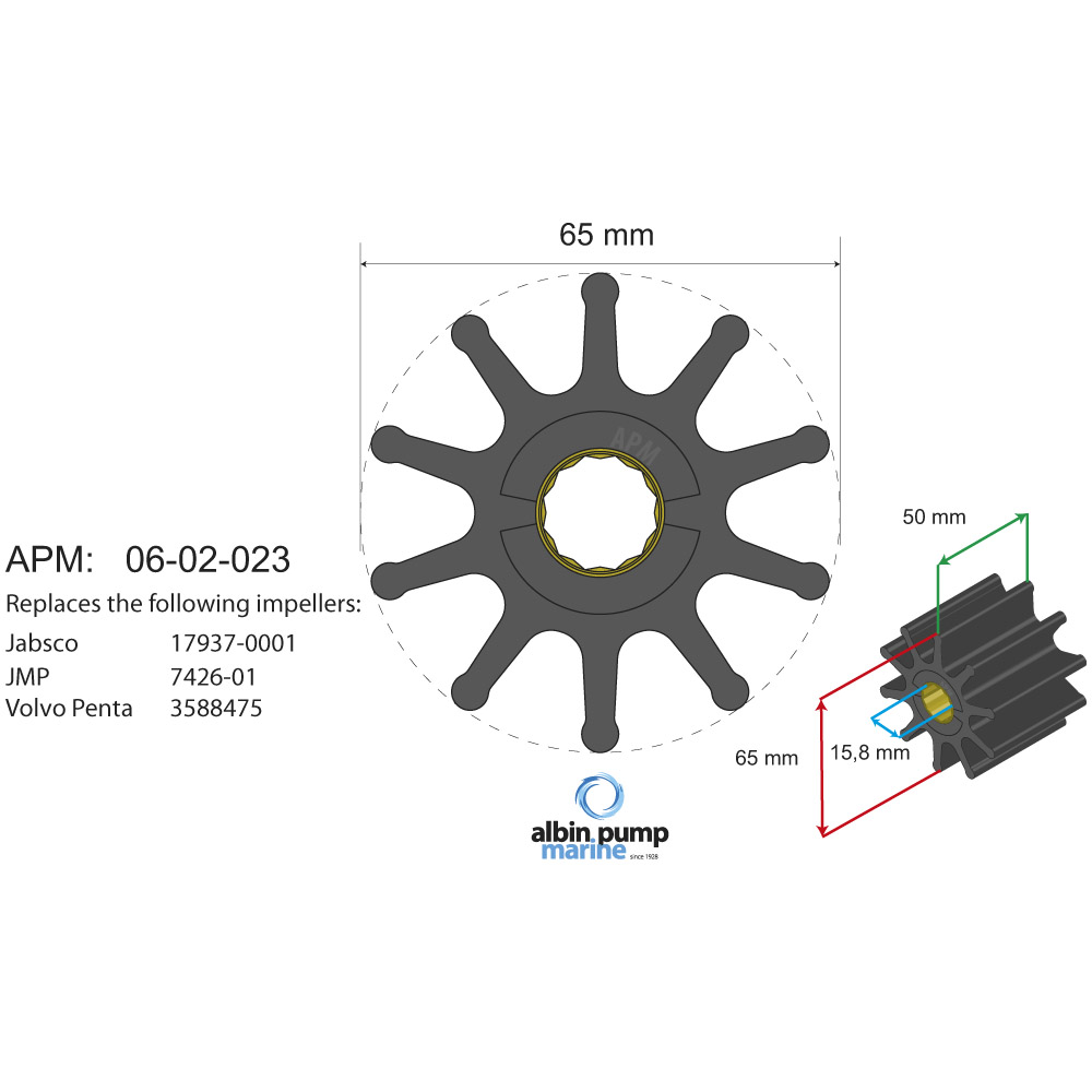Impeller Albin Group Marine Premium 06-02-023