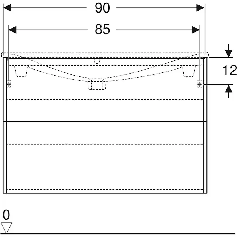 Ifö Elegant underskåp för möbeltvättställ, med två lådor: B= Vit, 900x600 mm