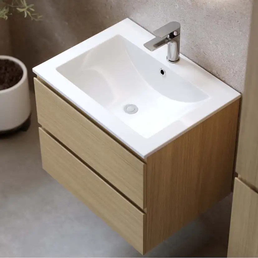 Tvättställsskåp Bathlife Eufori med Tvättställ och Spegel Skina
