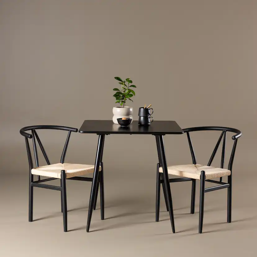 Polar Dining Table with Alfons Dining Chair Svart/Svart