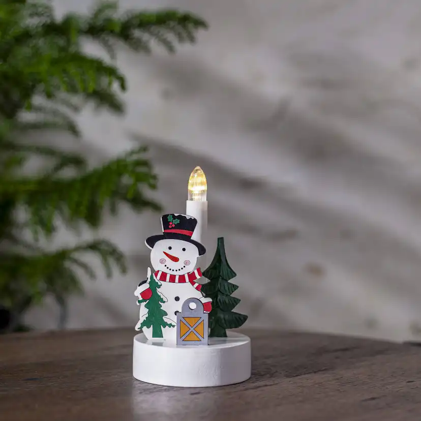 Adventsljusstake Star Trading Billy 1 Ljus Snögubbe
