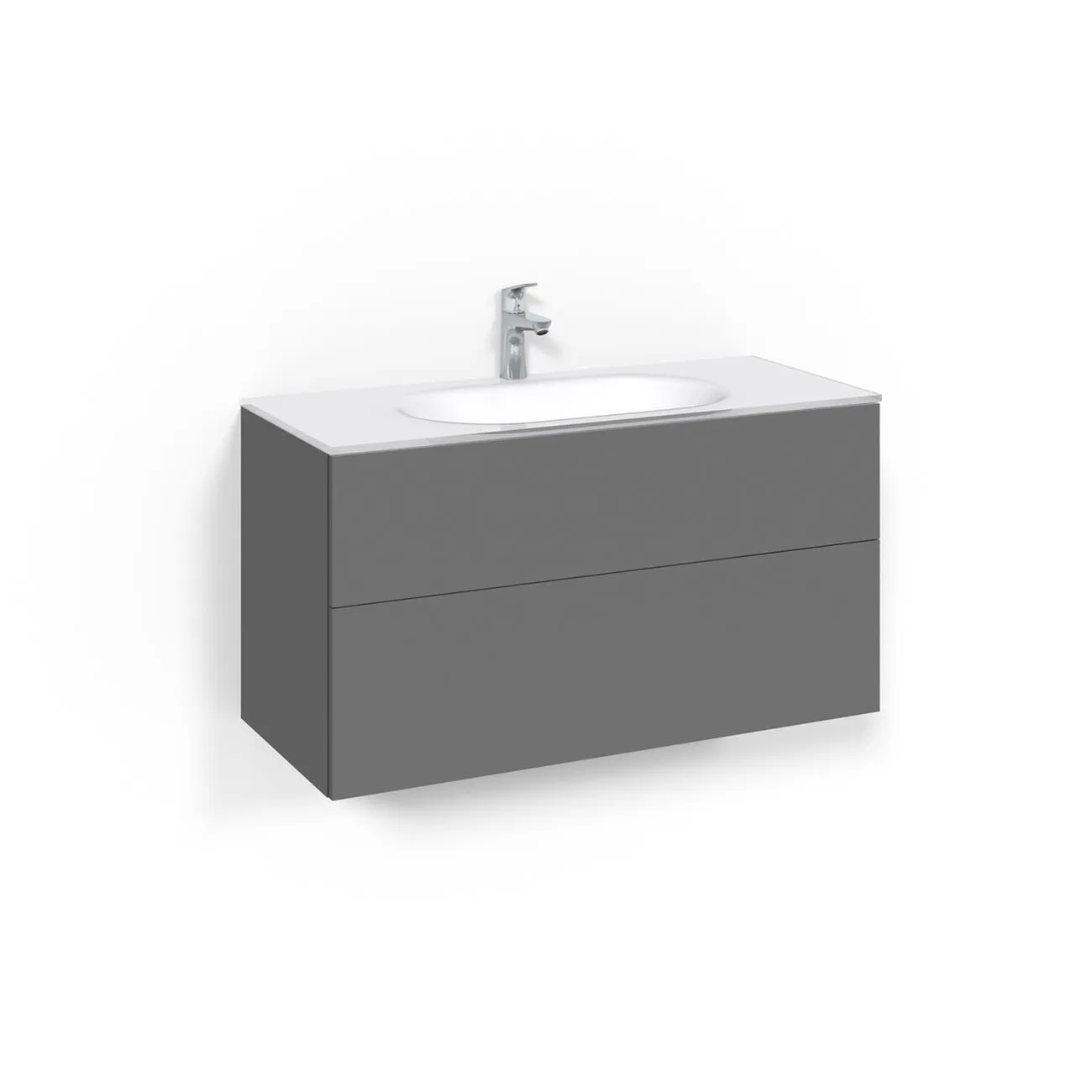 Tvättställsskåp Macro Design Crown Plain Med Glastvättställ
