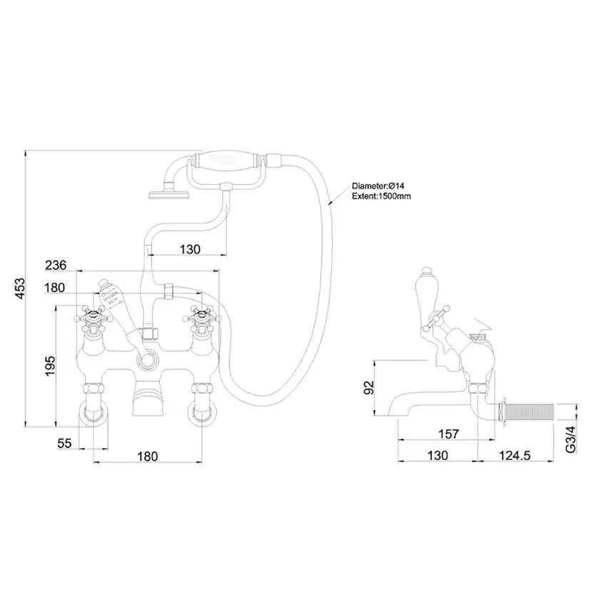Dusch- och Badkarsblandare Burlington CL21 Birkenhead