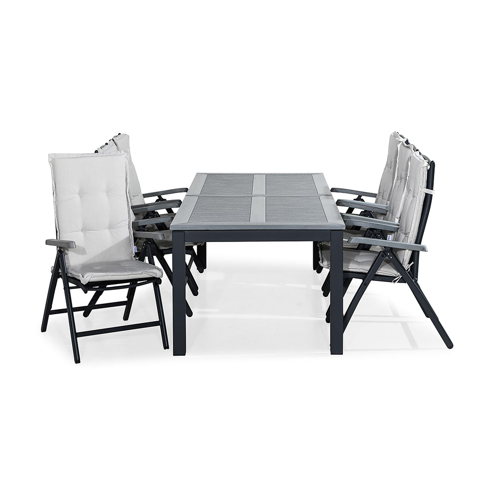 Matgrupp Comfort Garden Monaco 220-280 med 6 Positionsstolar och Dynor