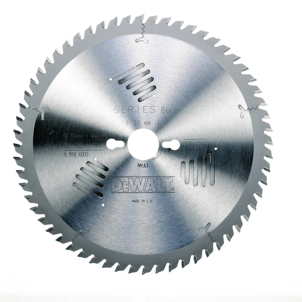 CIRKELSÅGSKL. XT DEWALT DT4351 250X30X60T ATB 10G. FIN Diameter: 250 mm
