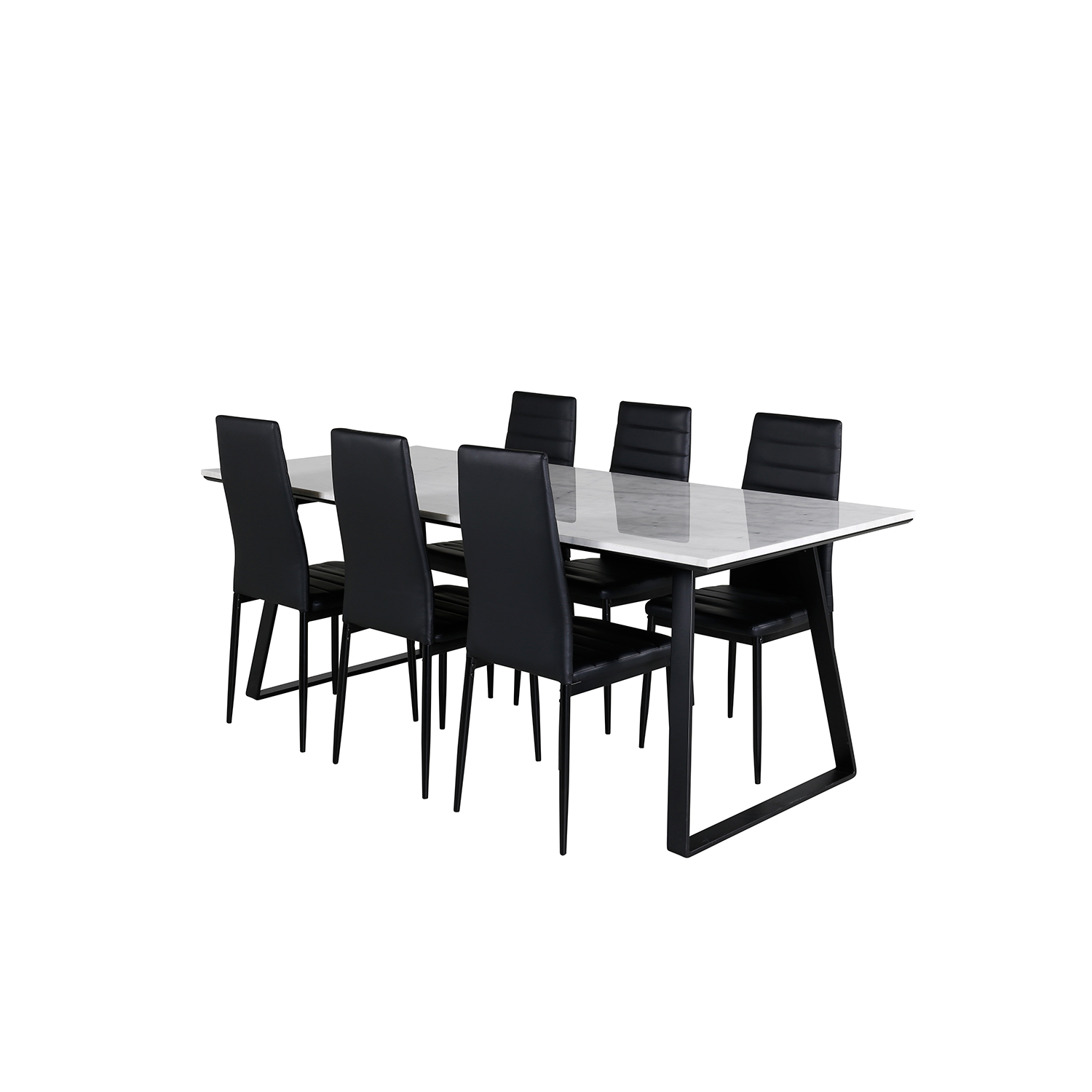 Matgrupp Venture Home Estelle med 6 Sly Stolar Konstläder