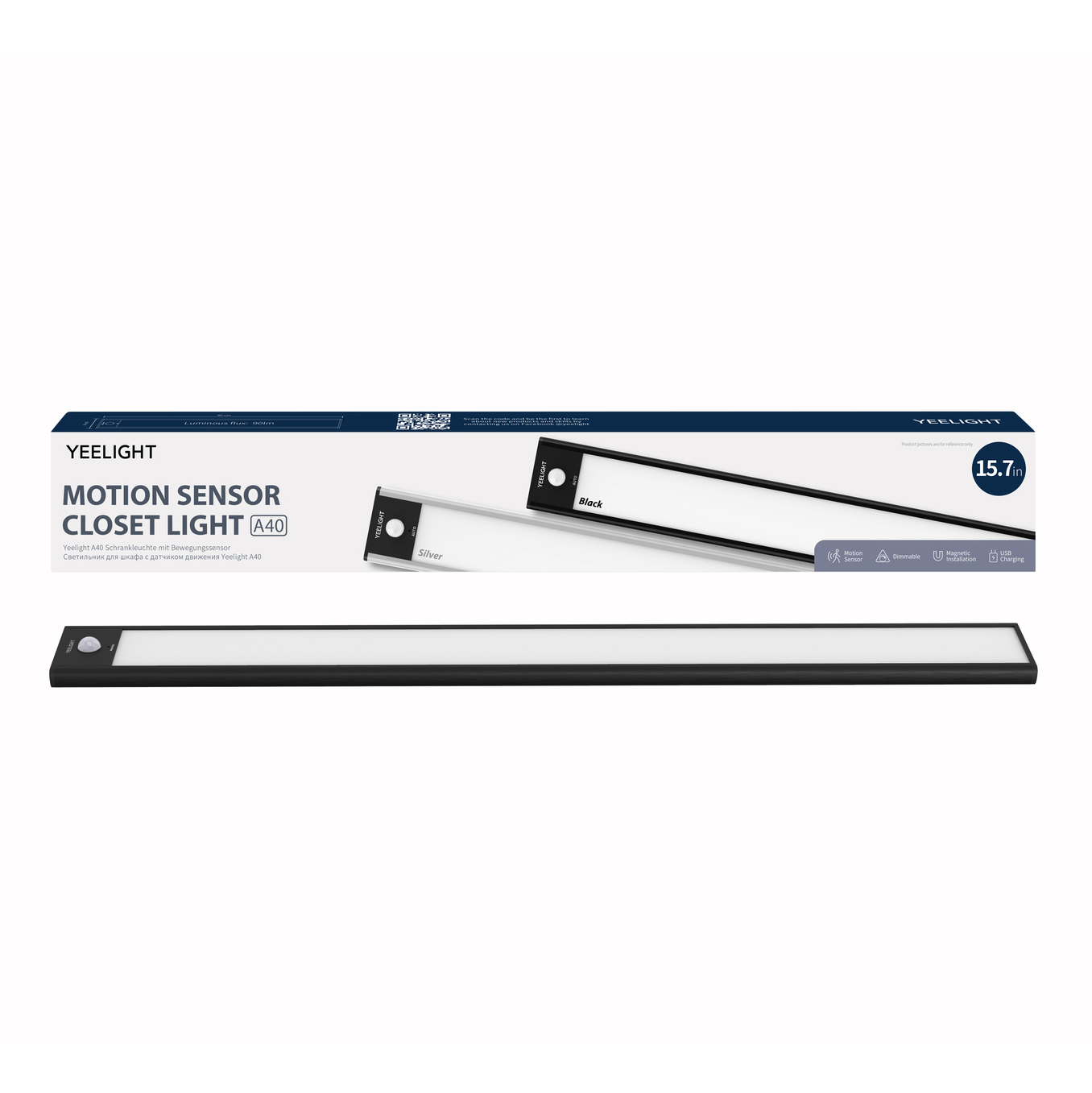 Lampa med Rörelsesensor Yeelight Closet Light, Svart- Smart Belysning