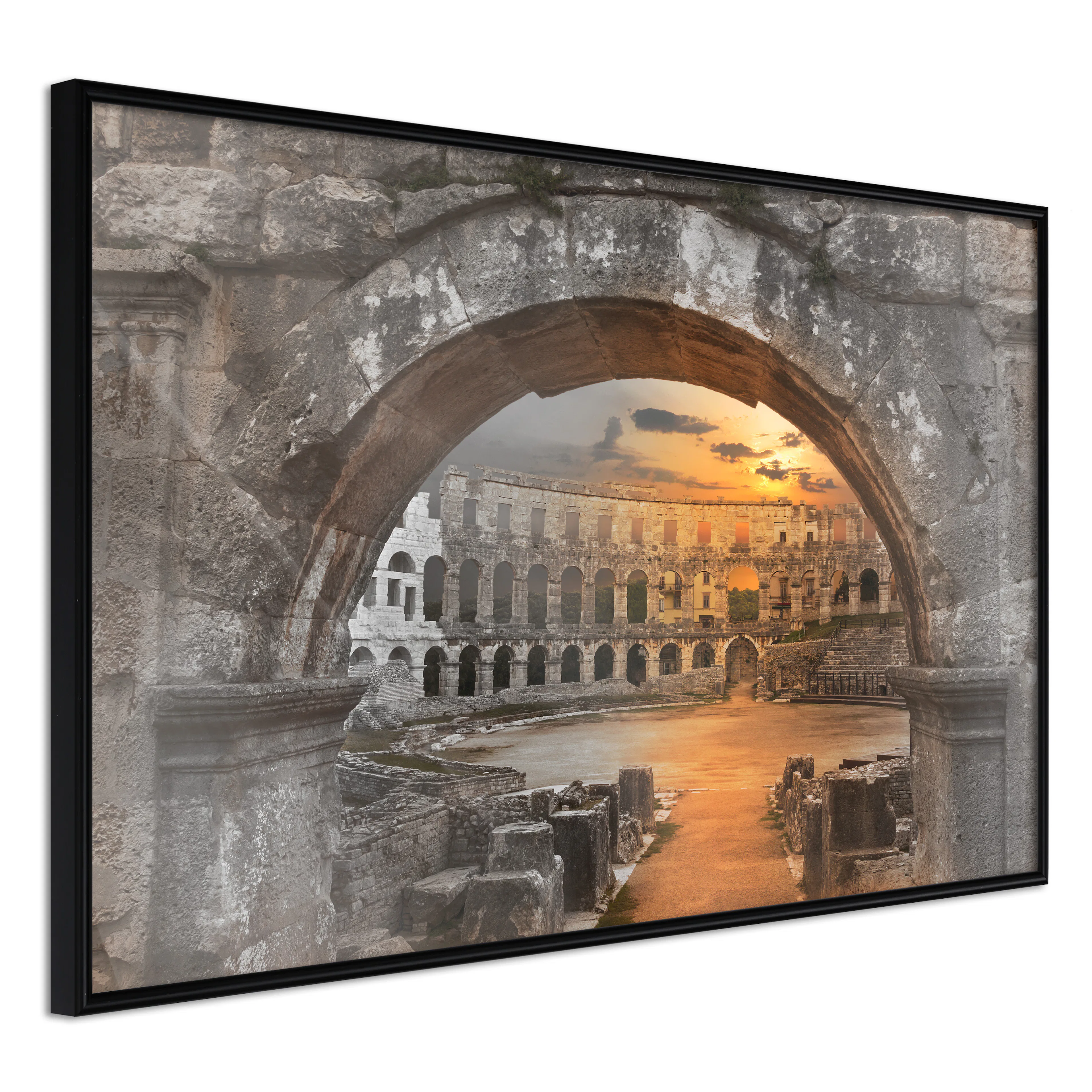 Affisch - Roman Theater [Poster] 30x20 Svart ram, 30x20 cm
