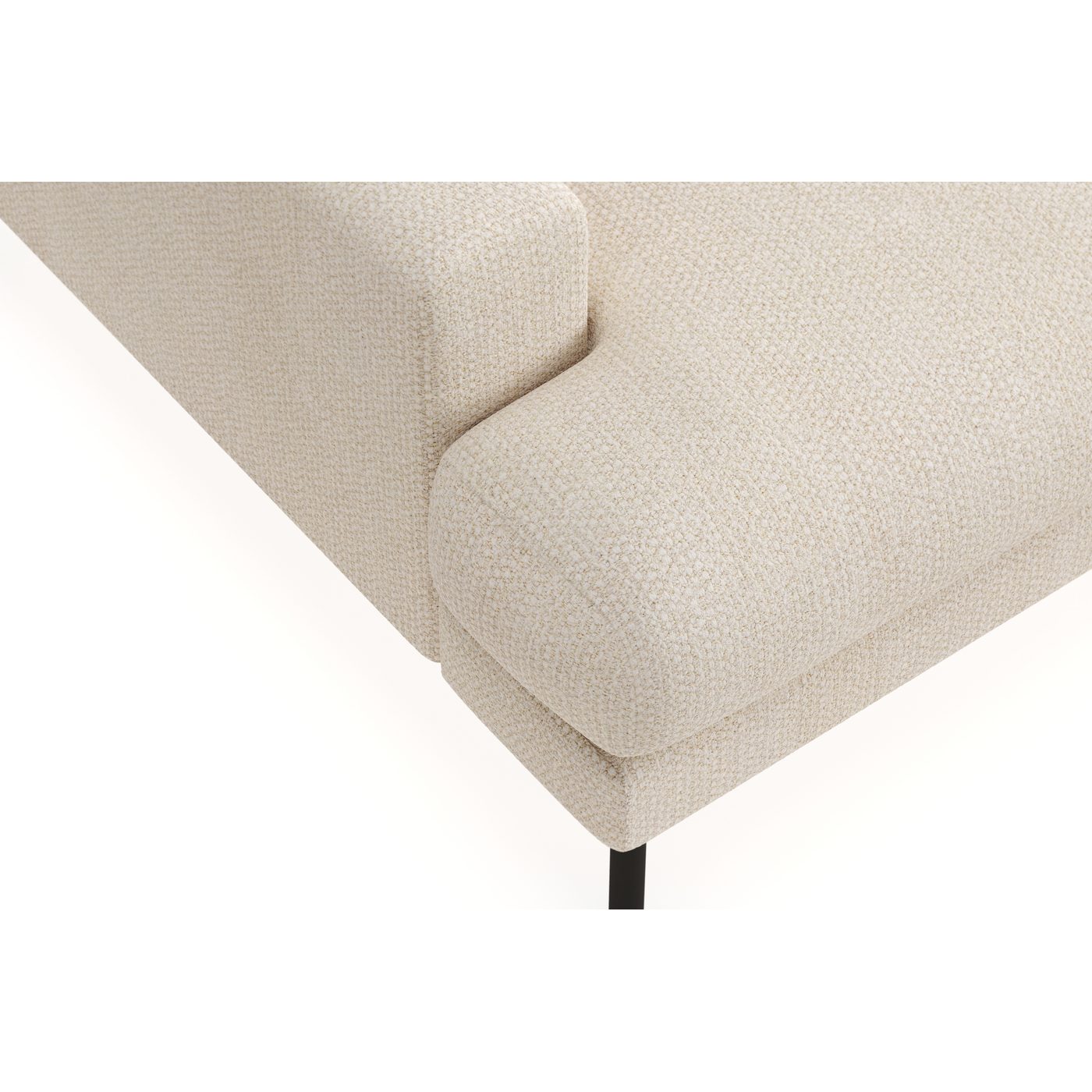 Schäslongsoffa Scandi Days Menard Premium Djup 5-sits Silencio 03, Ljusbeige Chenille, Högervändx