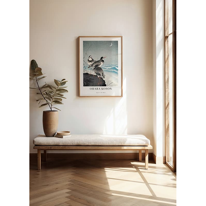 Poster Gallerix Snipes At The Shore By Ohara Koson