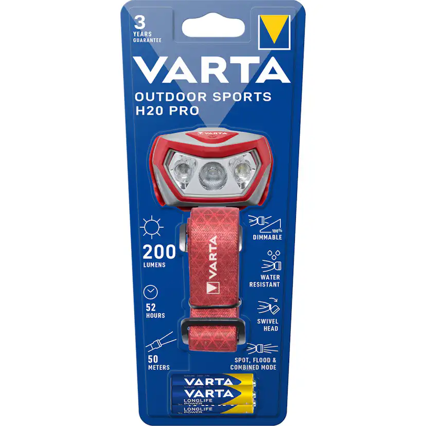 Pannlampa Varta Outdoor Sports H20 Pro Pannlampa 200 lm