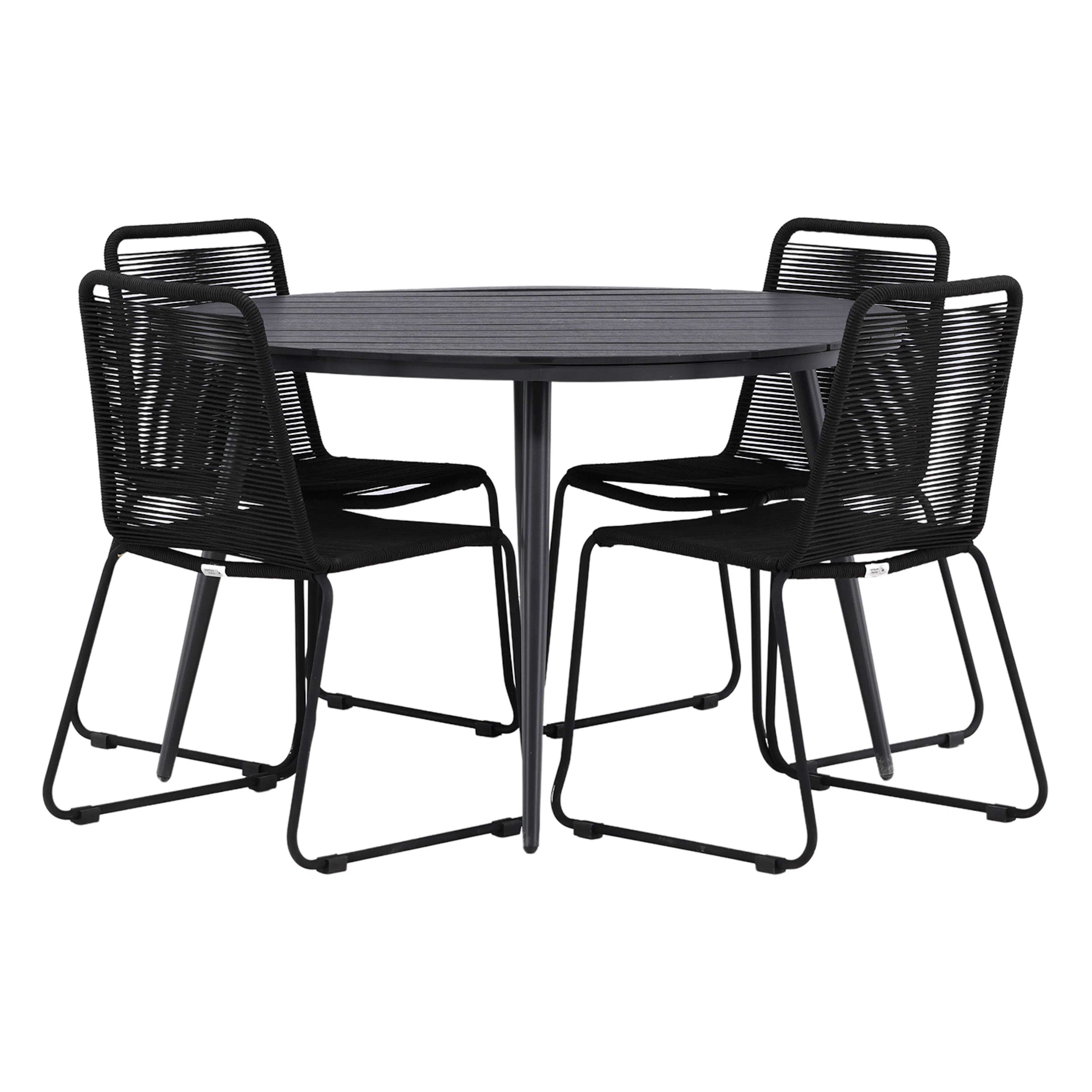 Break - Dining Table Round- Black / Black - Alu / Aintwood - Svart