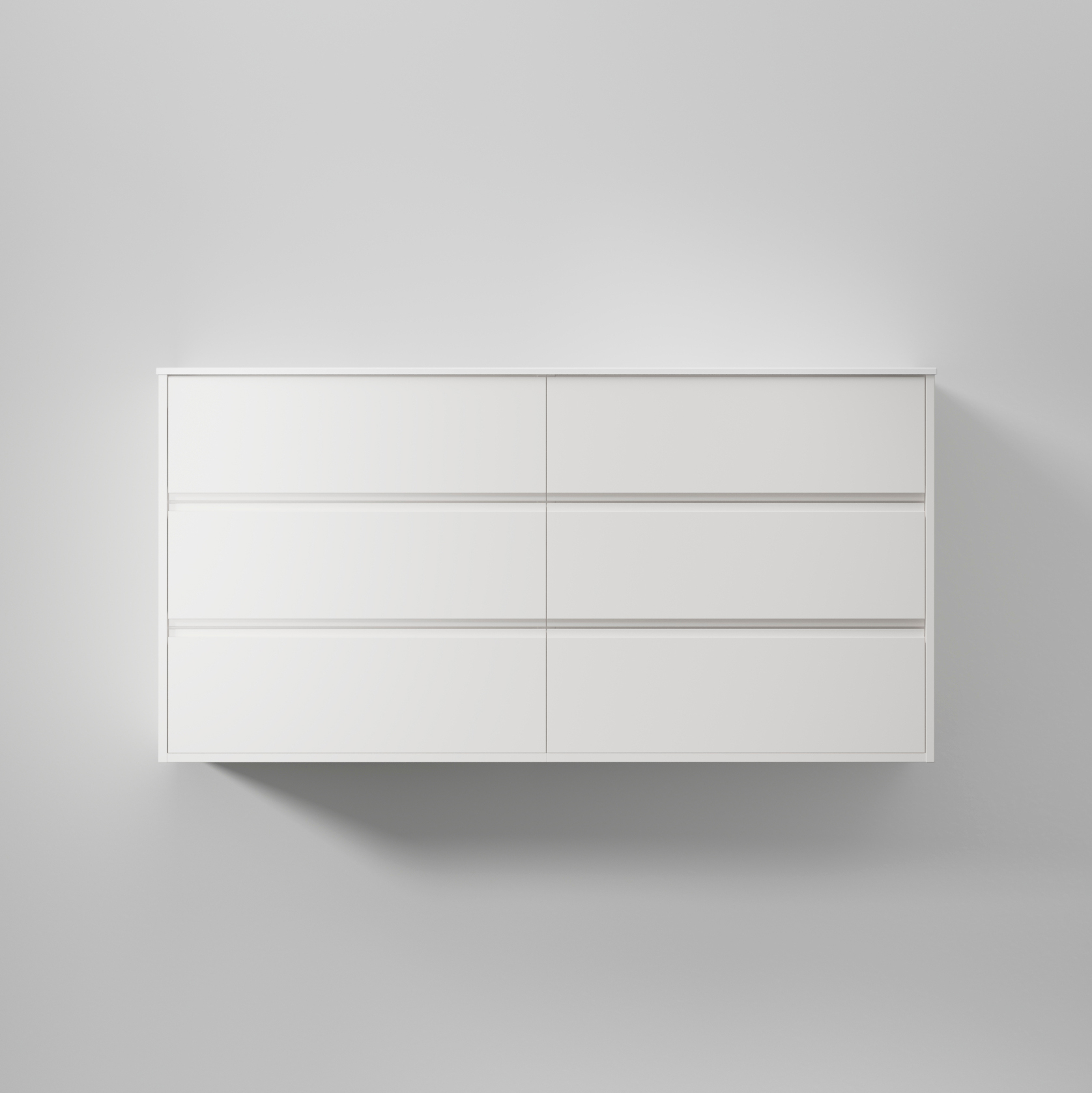 Kommod Terra Grip 140 D, Pure White, 6 Lådor Färg: Pure White, Bredd: 1400 mm