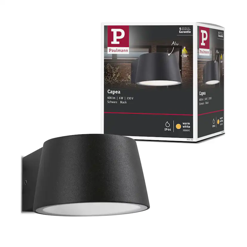 Fasadbelysning LED Paulmann Capea IP44 230V Design: utan Skymningsstyrd Rörelsedetektor, Ljus: Soft White
