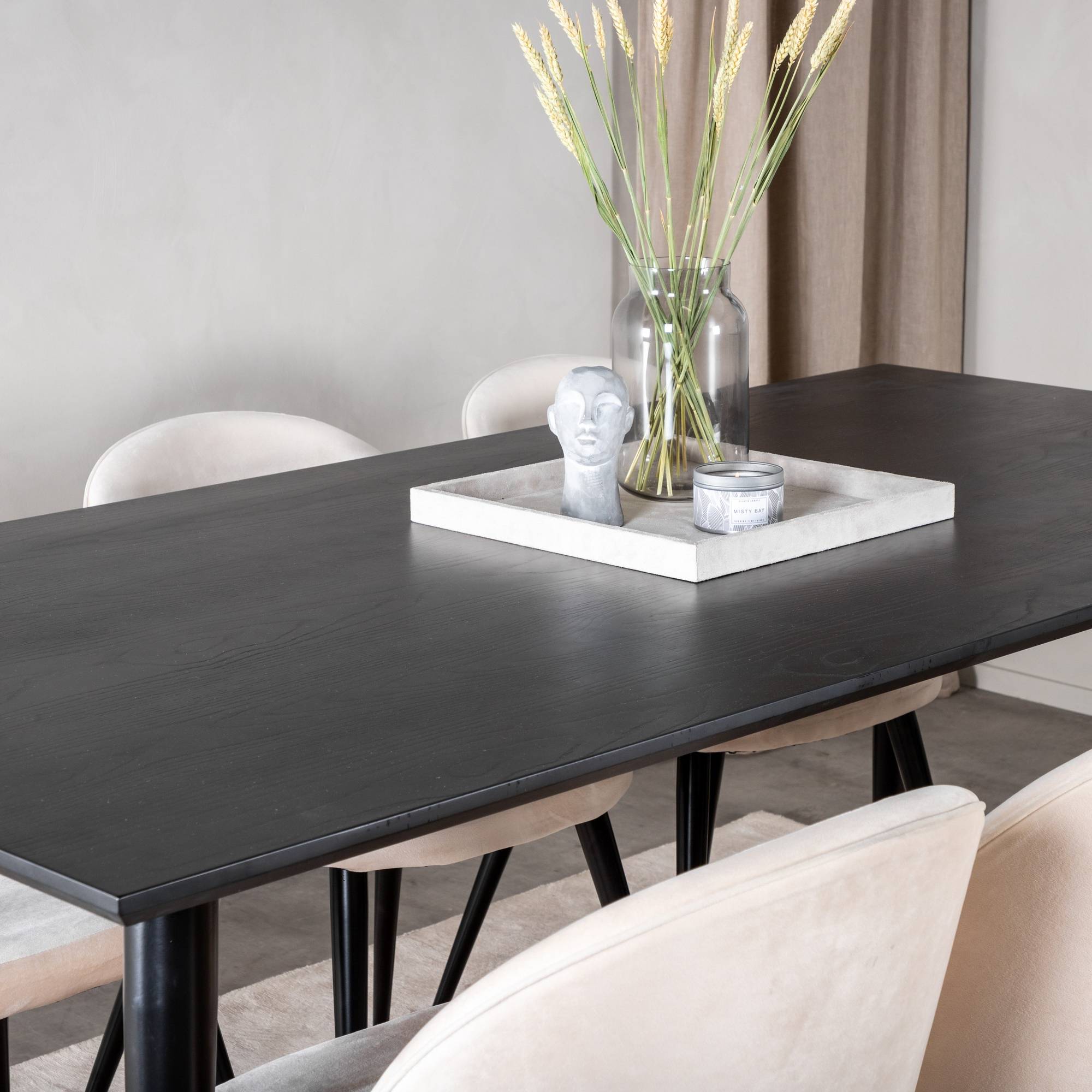 Matgrupp Basic Home Balisa Rektangulärt Matbord 180 cm med 6 Valeri Matstol