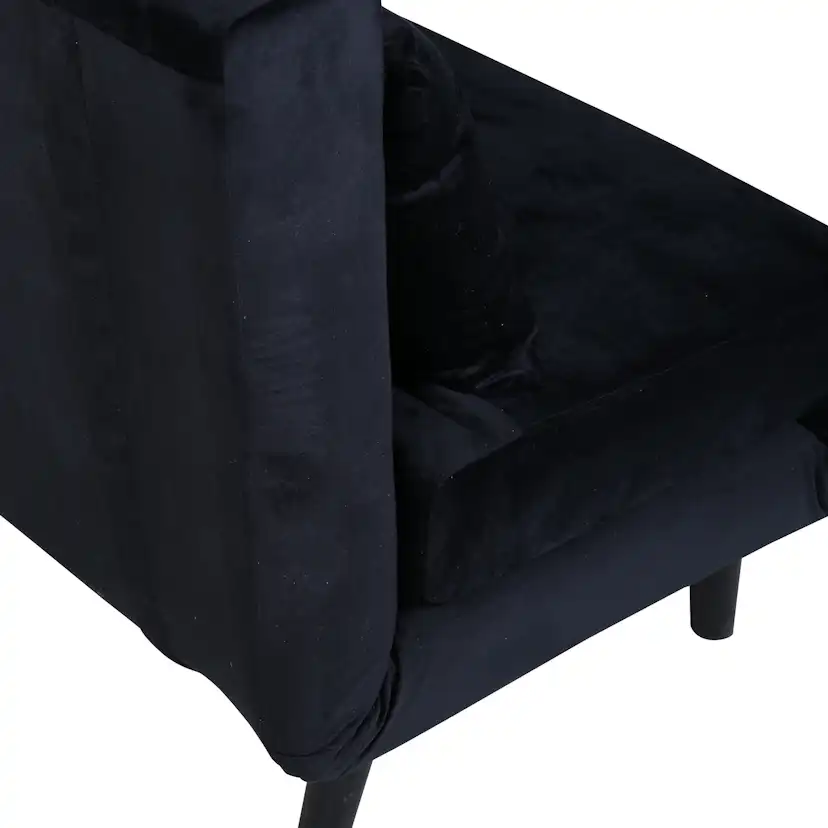 Vicky Folding Bed Single - Black / Black Velvet Svart