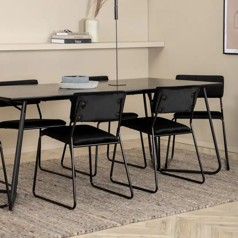 Matgrupp Venture Home Annika med 6 Kungshamn Stolar Sammet