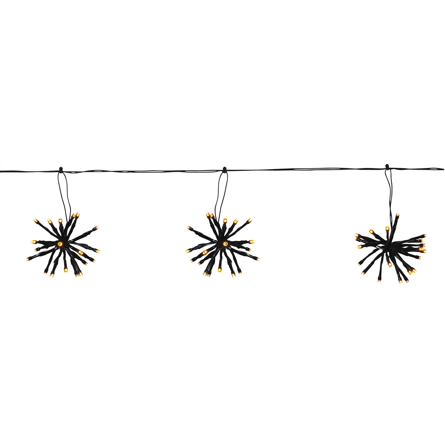 Ljusslinga Star Trading Flower Curtain 10L LED Utebelysning Svart 4m