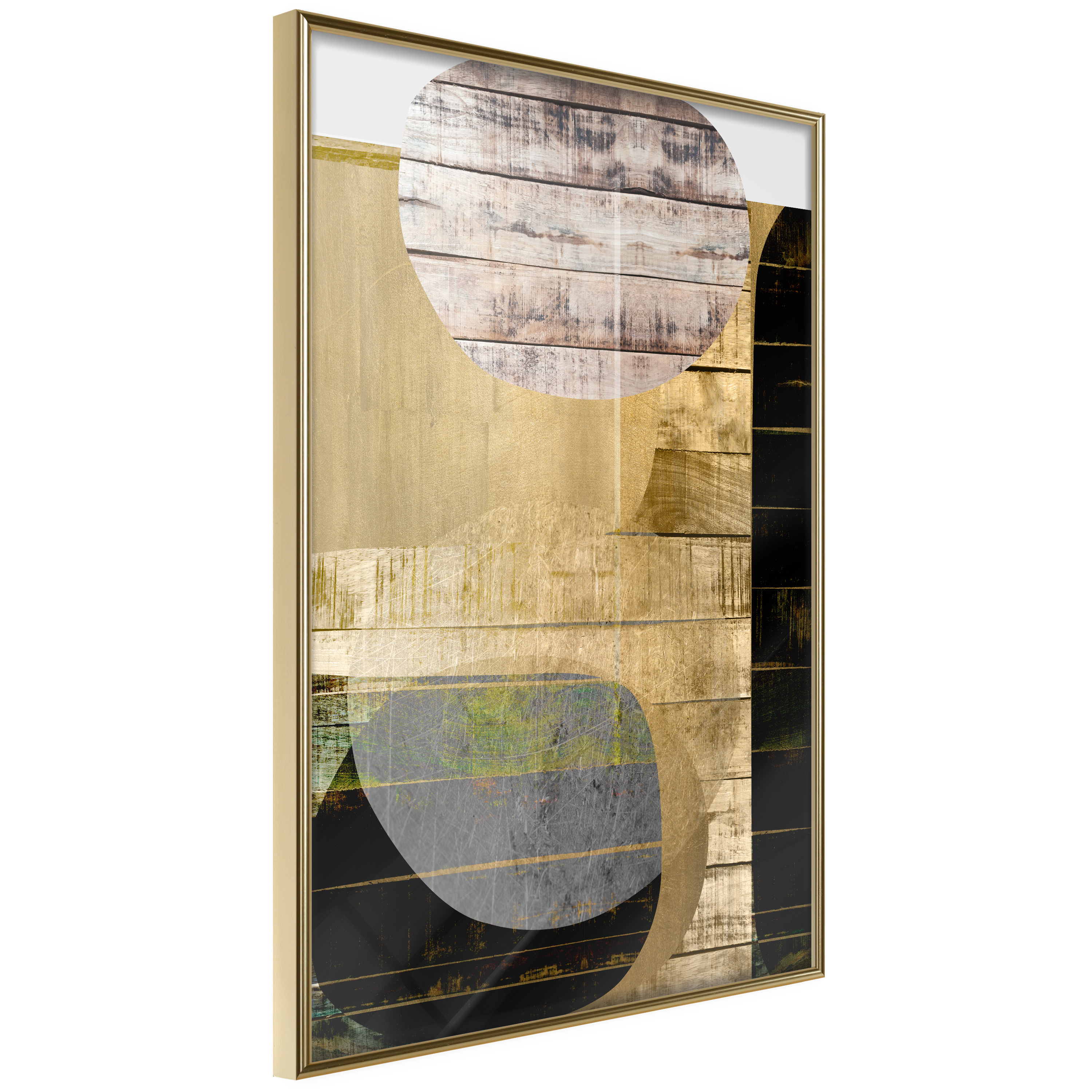 Affisch - Abstract Construction [Poster] 20x30 Guld ram, 20x30 cm