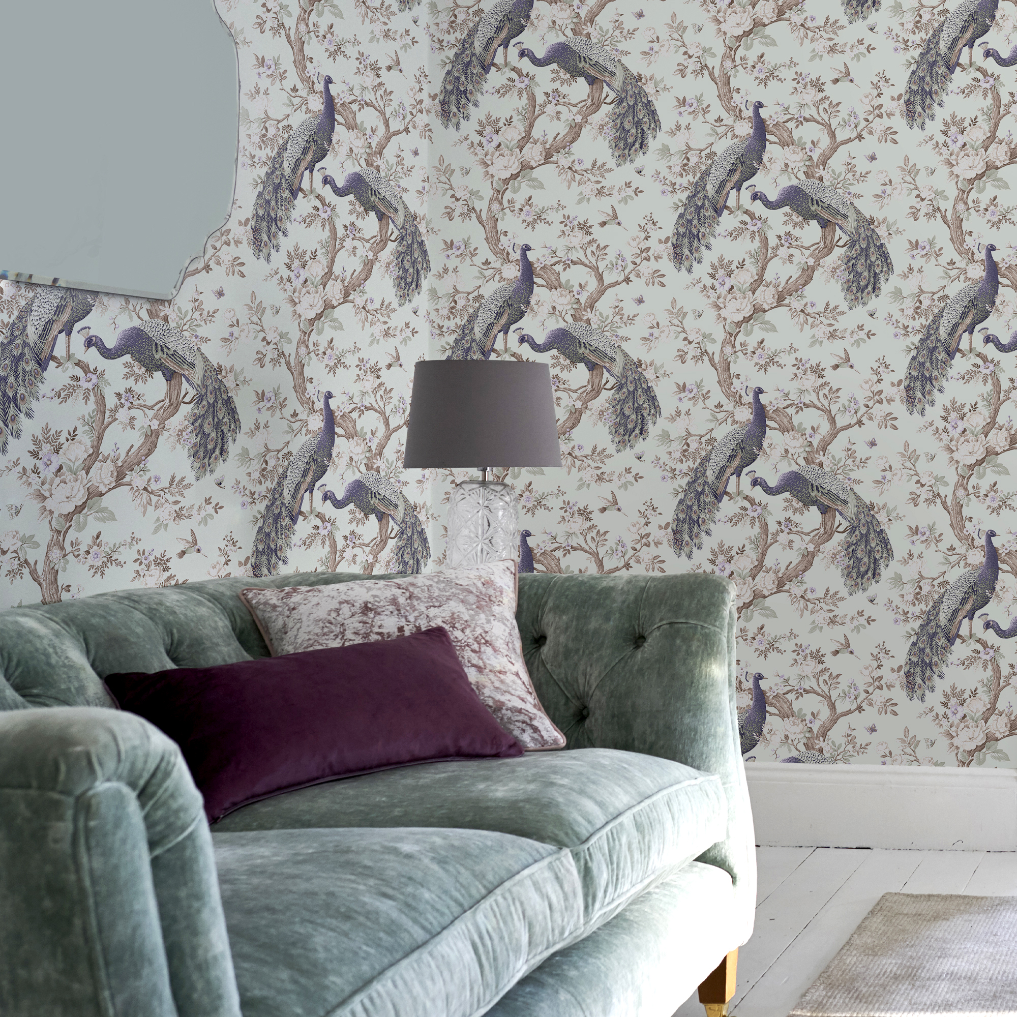 Tapet Laura Ashley Belvedere Enteneier Blå