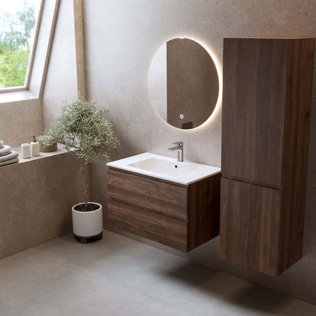 Tvättställsskåp Bathlife Eufori Valnöt
