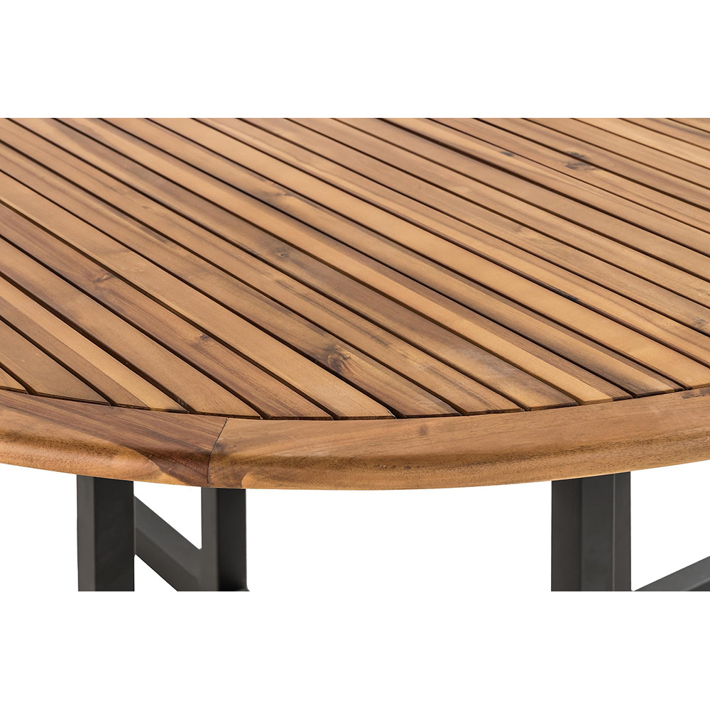 Utebord Comfort Garden Lines Runt 140 cm Akacia/Svart