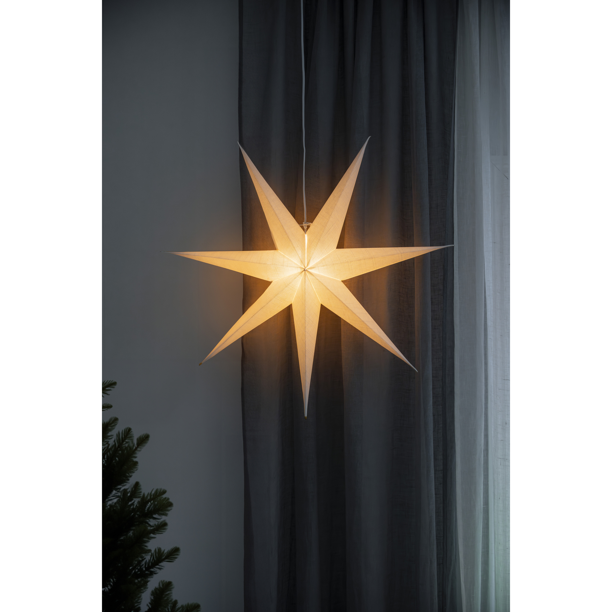 Adventsstjärna Gnosjö Konstsmide Pappersstjärna med Textilstruktur inkl. Sladdställ
