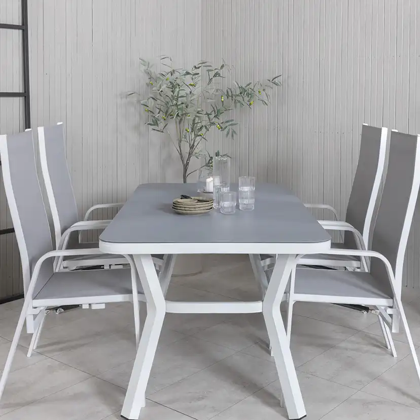 Matgrupp Venture Home Vyn Vit med 4 Curz Matstolar