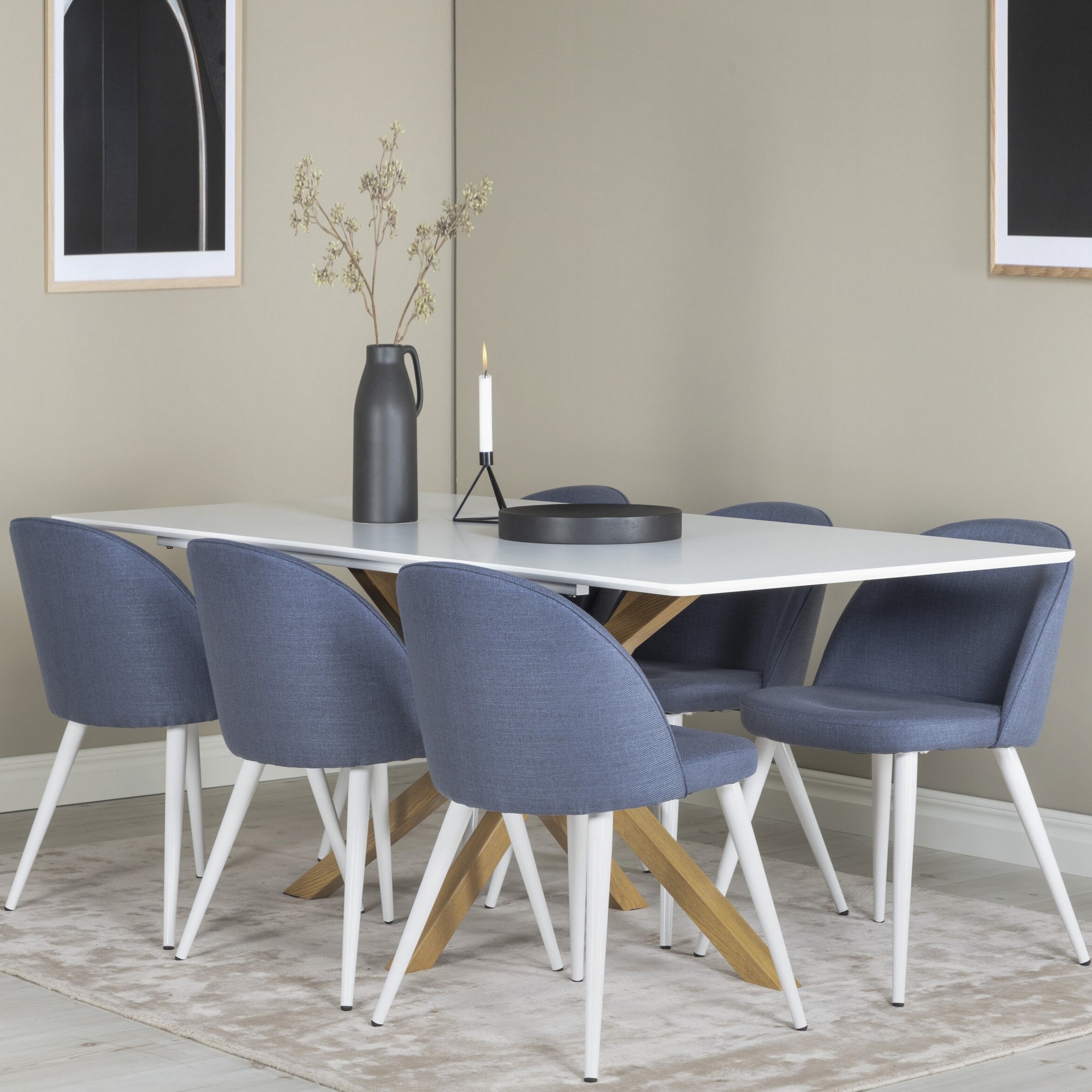 Matgrupp Venture Home Piazza med 6st Velvet Stolar