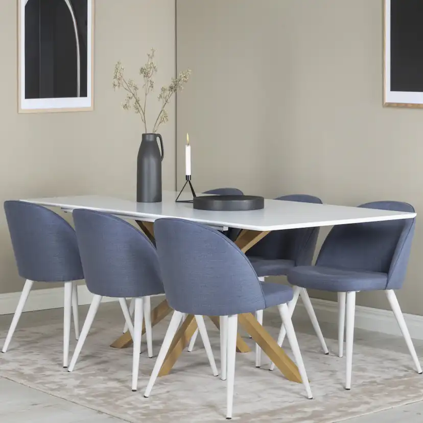 Matgrupp Venture Home Piazza med 6st Velvet Stolar