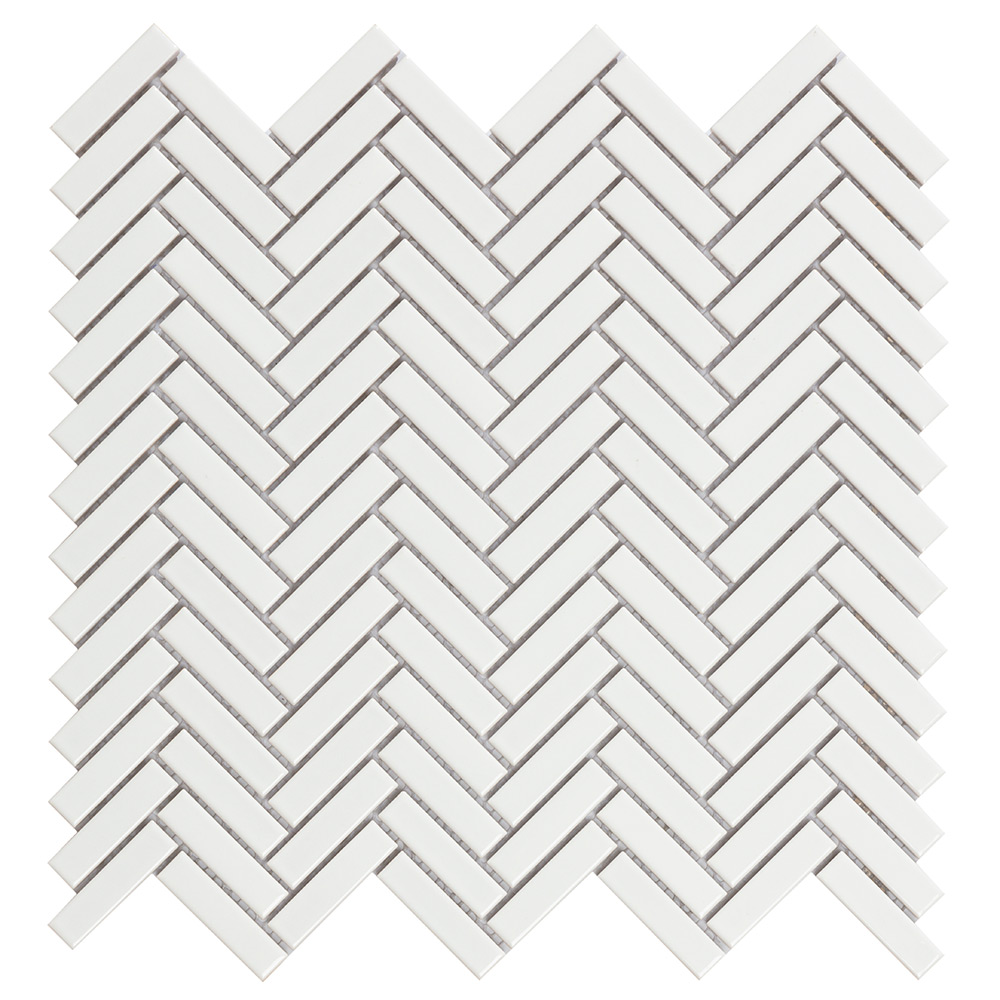 Mosaik Lhådös Fishbone White Glossy cm