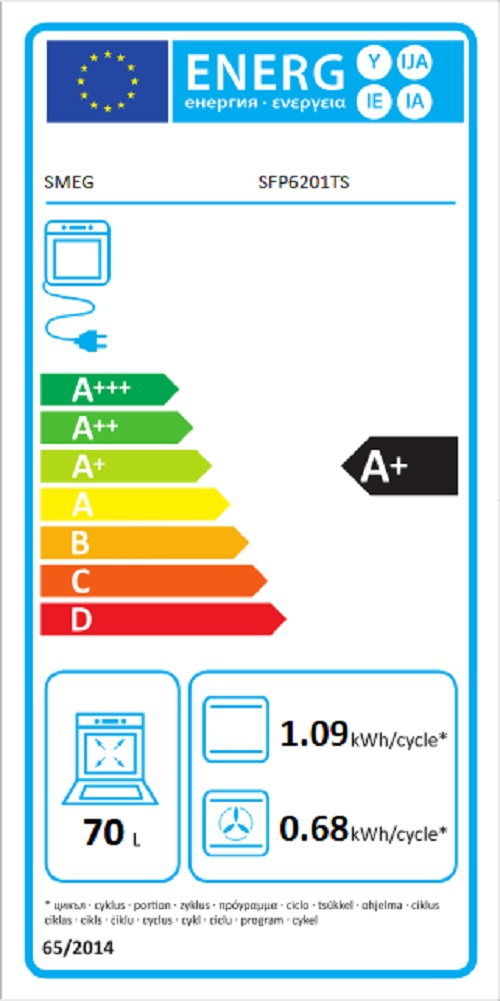 Termoventilerad Ugn Smeg SFP6201TS med Pyrolysrengöring Silver 60 cm