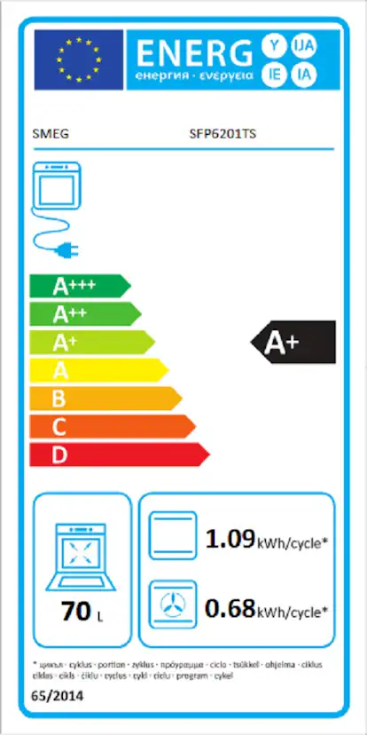 Termoventilerad Ugn Smeg SFP6201TS med Pyrolysrengöring Silver 60 cm