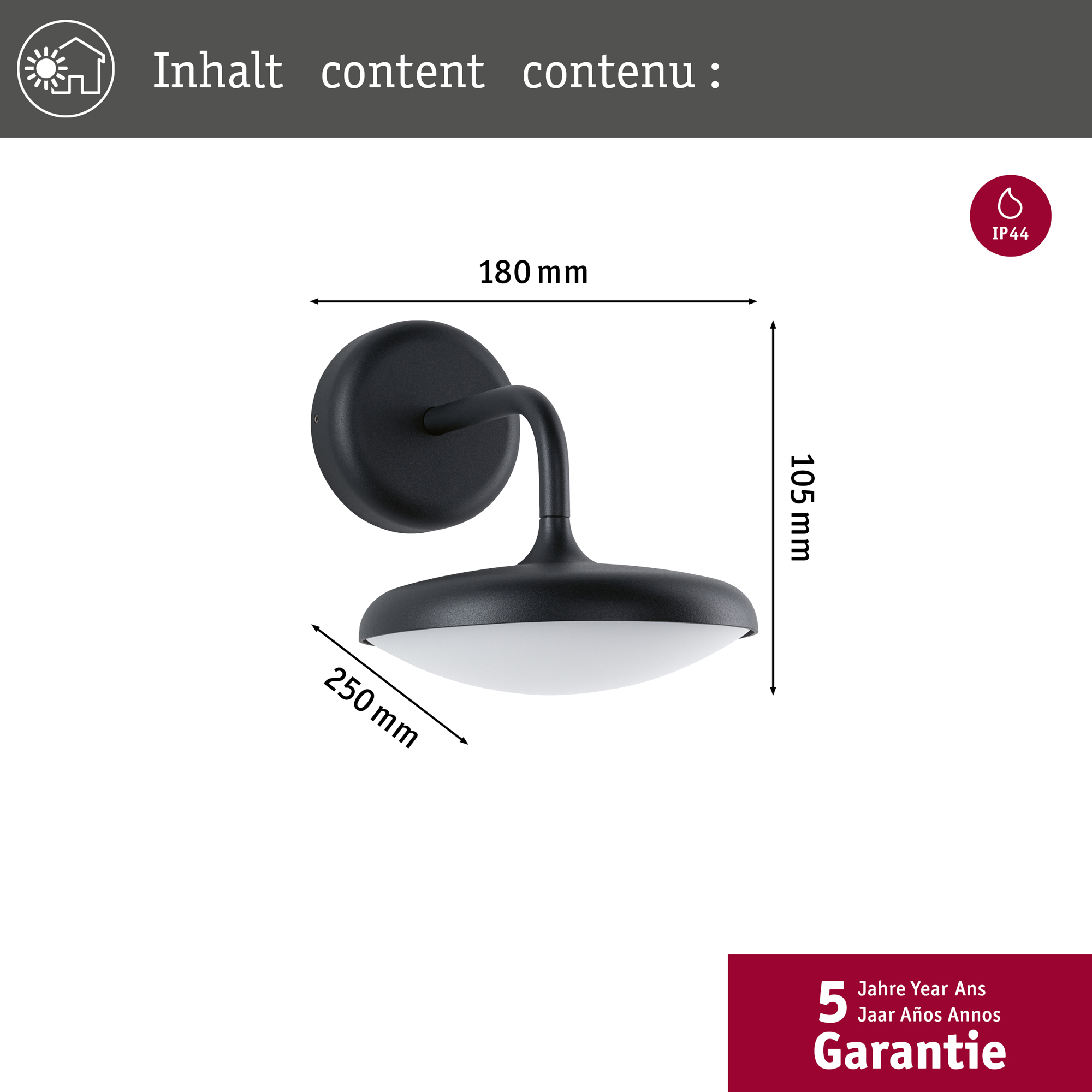 Fasadbelysning LED Paulmann Nostro Seawater Resistant IP44 230V