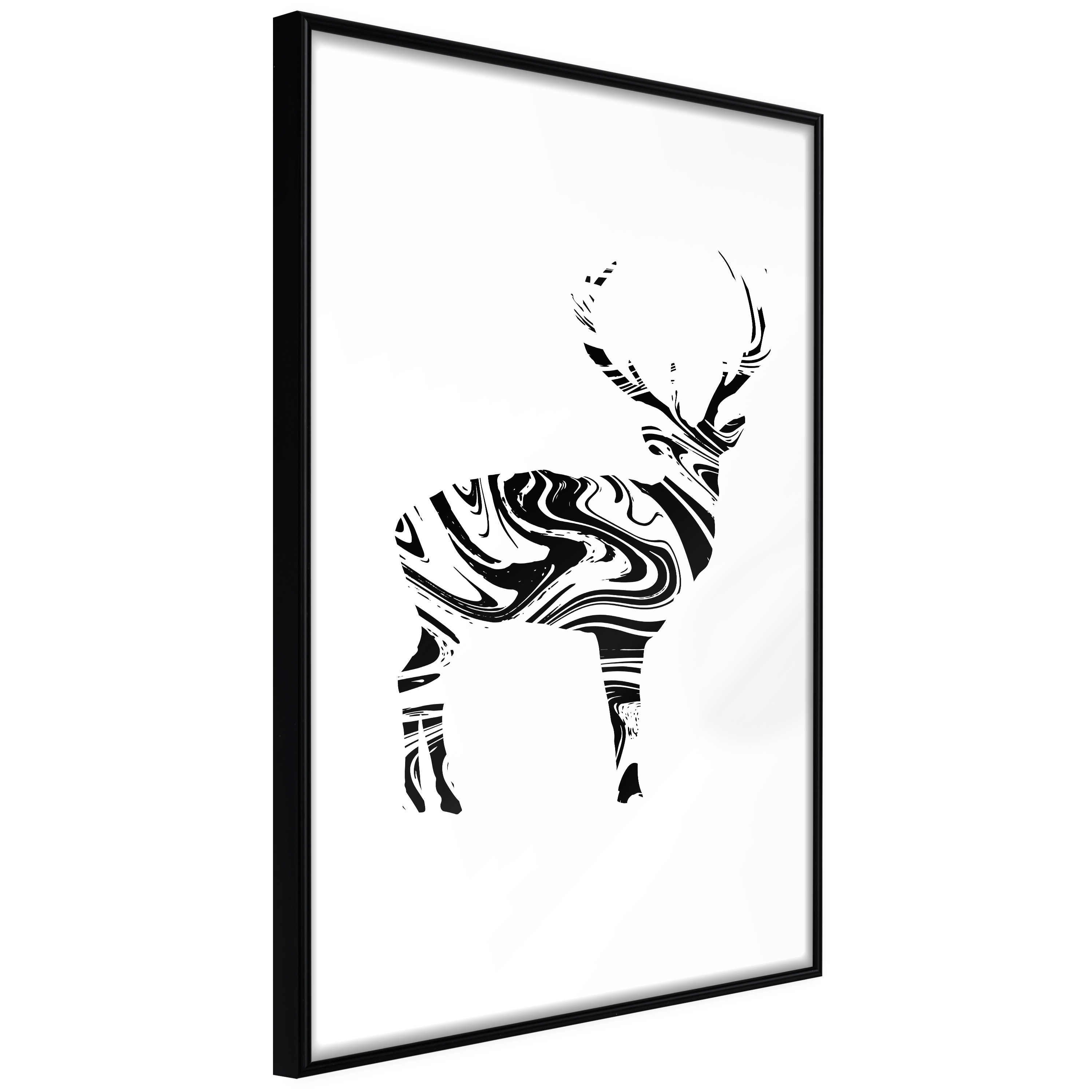 Poster Artgeist Affisch Black and White Deer