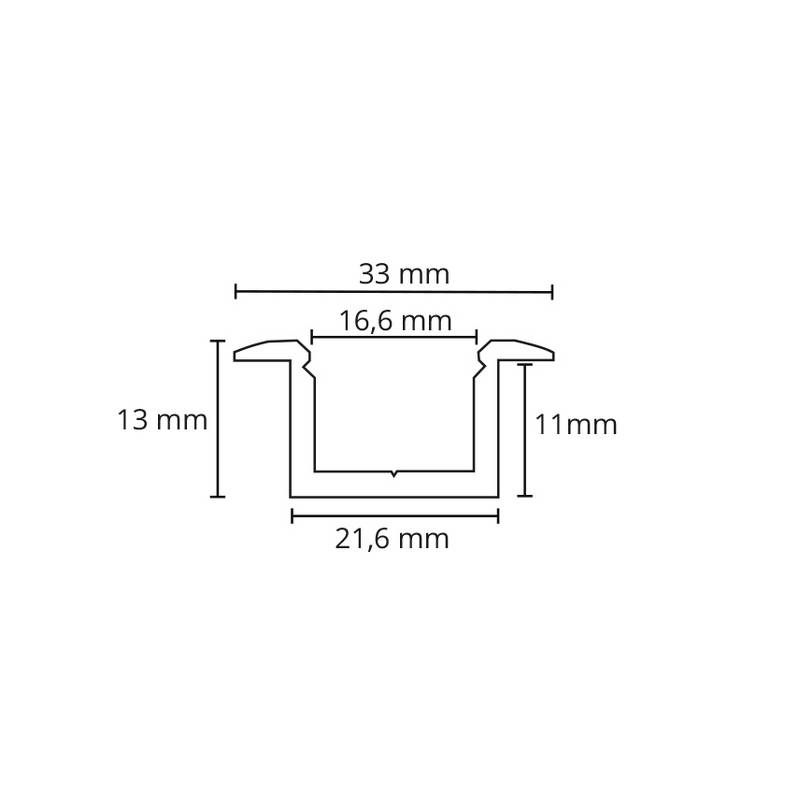 Profil SG ARMATUREN Infälld Stripline 1,8M V