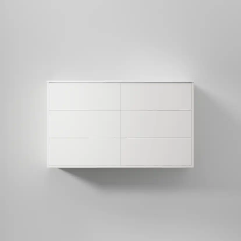 Kommod Terra Solid 120 D, Pure White, 6 Lådor Färg: Pure White, Bredd: 1200 mm