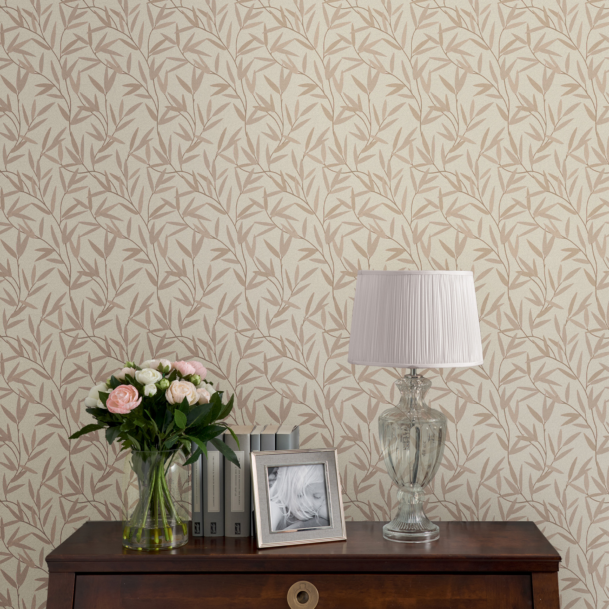 Tapet Laura Ashley Willow Leaf Naturel
